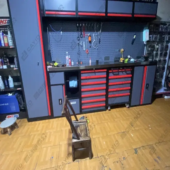 Garage Storage Combination Tool Cabinets Heavy Duty Workshop Metal WorkBench Tool Bench Garage Workstation Cabinet