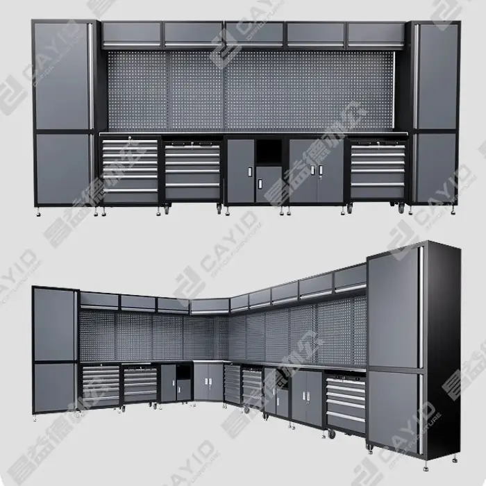 Garage Storage Combination Tool Cabinets Heavy Duty Workshop Metal WorkBench Tool Bench Garage Workstation Cabinet