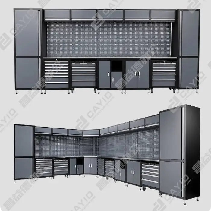 Garage Storage Combination Tool Cabinets Heavy Duty Workshop Metal WorkBench Tool Bench Garage Workstation Cabinet