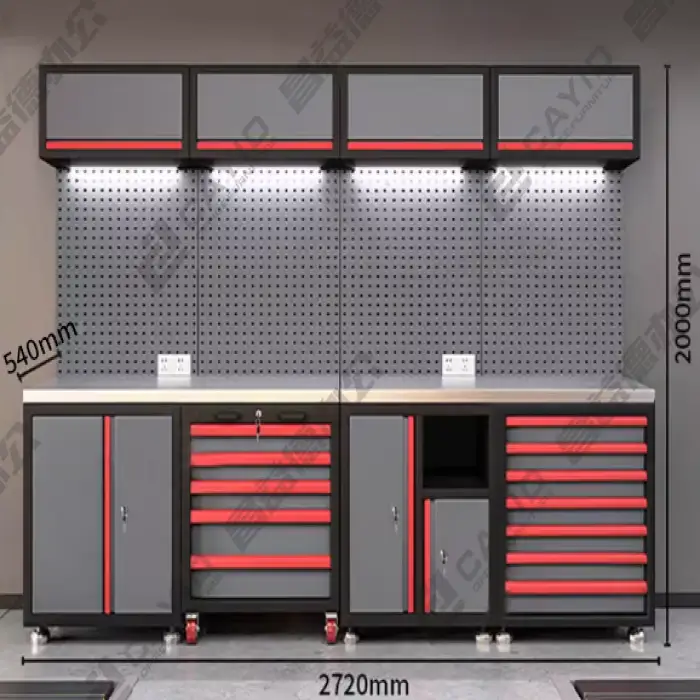 Garage Storage Combination Tool Cabinets Heavy Duty Workshop Metal WorkBench Tool Bench Garage Workstation Cabinet