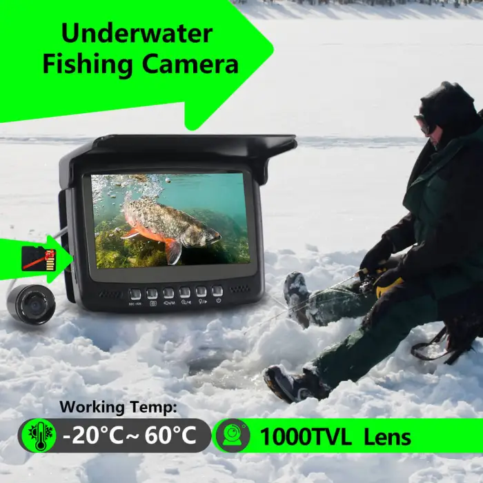 15M Underwater Fishing Camera 4.3'' LCD Ice Lake Sea Boat Kayak Fishing Tool Kits Underwater Angling Camera
