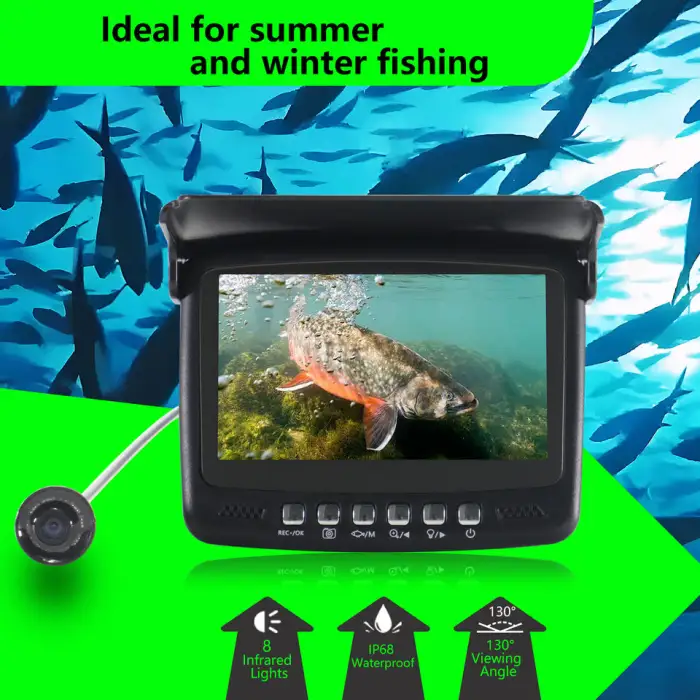 15M Underwater Fishing Camera 4.3'' LCD Ice Lake Sea Boat Kayak Fishing Tool Kits Underwater Angling Camera