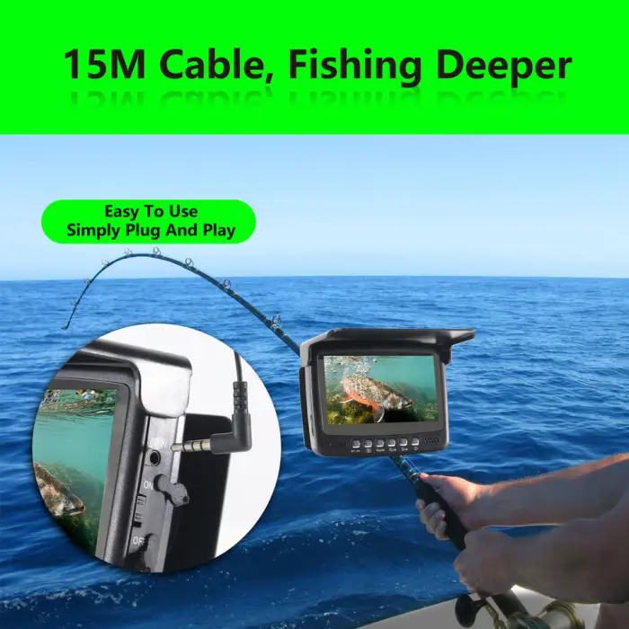 15M Underwater Fishing Camera 4.3'' LCD Ice Lake Sea Boat Kayak Fishing Tool Kits Underwater Angling Camera