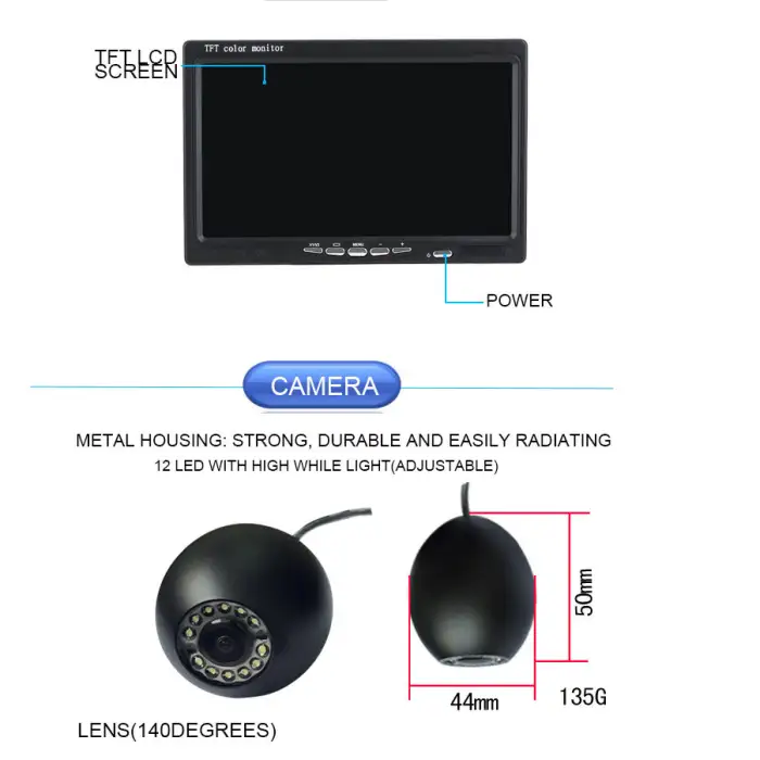 7" HD Color TFT LCD Monitor 100m Fish Finder Long Range Underwater Fishing Camera, Deeper Fish Finder With 1000TVL