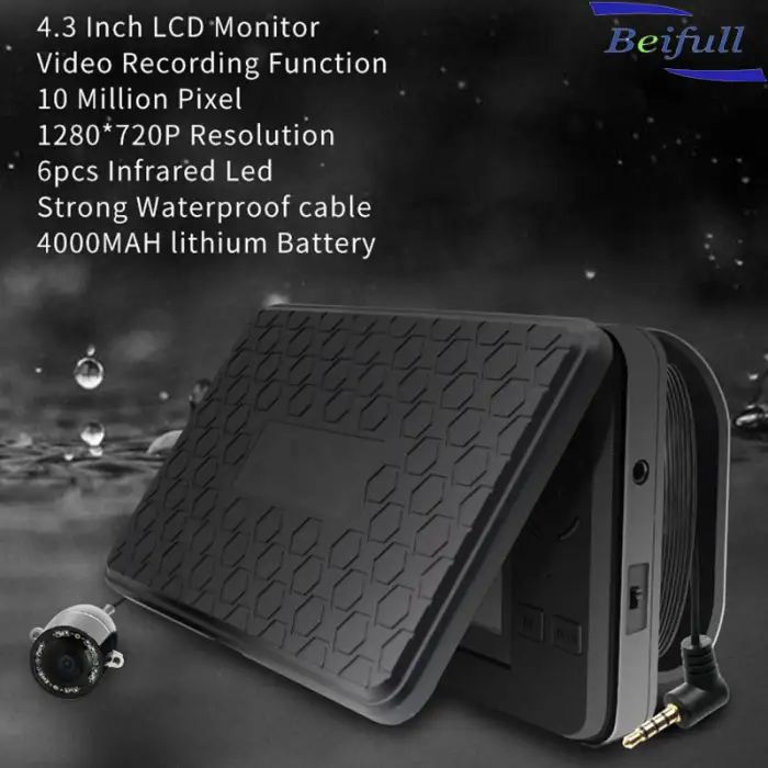 F431 Video Recording Underwater Fishing Camera 15m Infrared LED HD 1280*720P Resolution for ICE/SEA Fishing