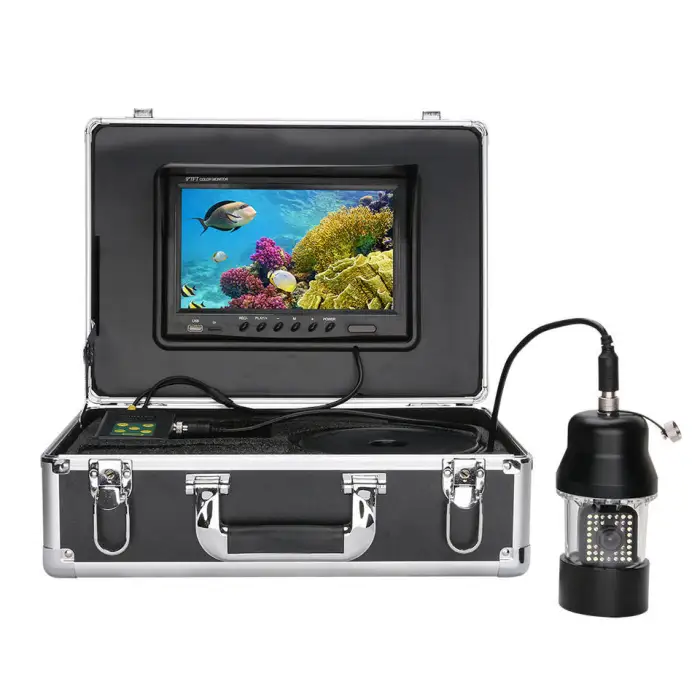 9 Inch DVR Recorder 100m Underwater Fishing Video Camera Fish Finder IP68 Waterproof 38 LEDs 360 Degree Rotating Camera