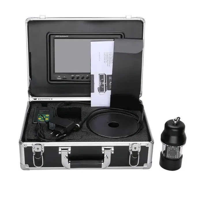 9 Inch DVR Recorder 100m Underwater Fishing Video Camera Fish Finder IP68 Waterproof 38 LEDs 360 Degree Rotating Camera