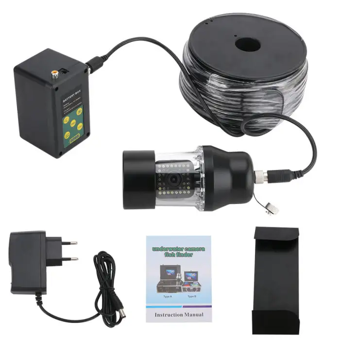 9 Inch DVR Recorder 100m Underwater Fishing Video Camera Fish Finder IP68 Waterproof 38 LEDs 360 Degree Rotating Camera