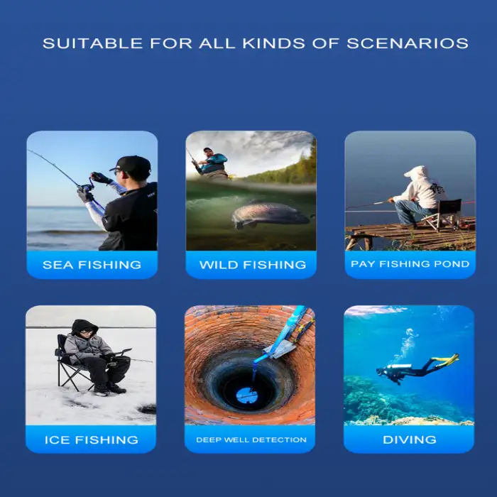 360° Fish Finder Underwater Fishing Camera with Infrared Night Vision Light 5" Display Self-Righting and Temperature Detection