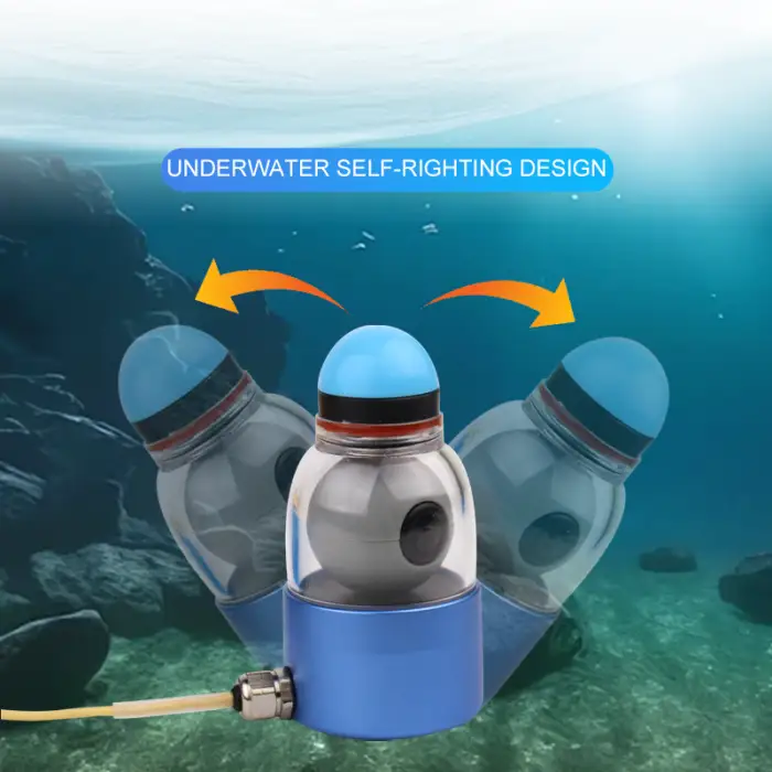 360° Fish Finder Underwater Fishing Camera with Infrared Night Vision Light 5" Display Self-Righting and Temperature Detection