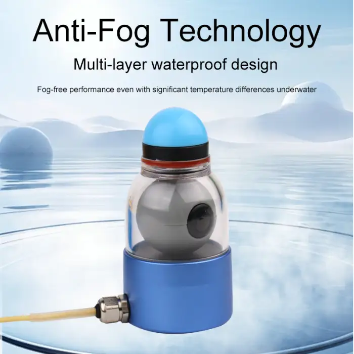 360° Fish Finder Underwater Fishing Camera with Infrared Night Vision Light 5" Display Self-Righting and Temperature Detection