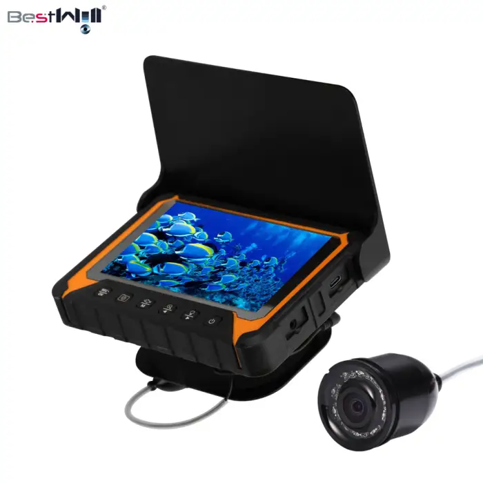 Portable Fish Finder Understanding Underwater Terrain Waterproof IP68 5'' Monitor 20M IP68 Ice Underwater Fishing Camera