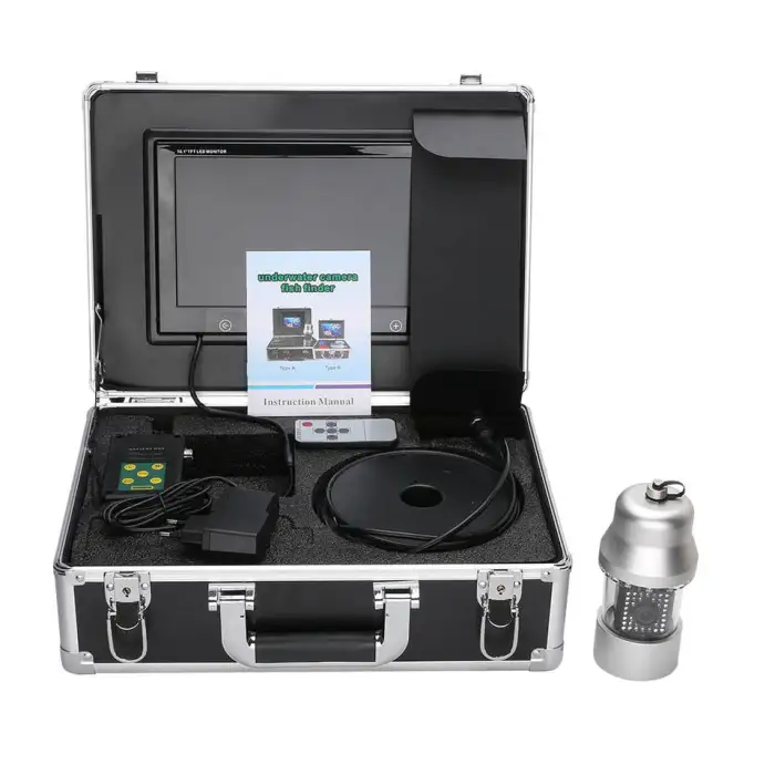 360 Degree Rotating 100m Underwater Fishing Camera Fish Finder with IP68 Waterproof 38 LEDs for ICE River Sea Fishing