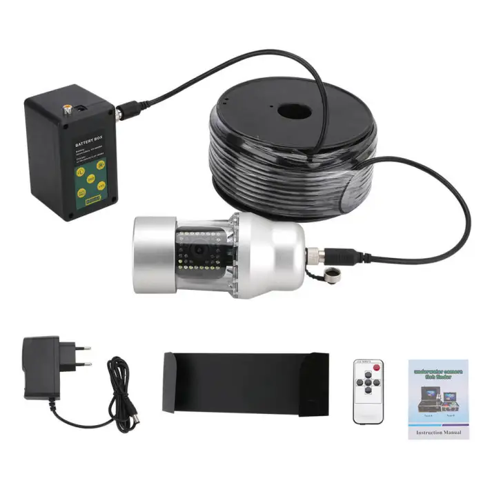 360 Degree Rotating 100m Underwater Fishing Camera Fish Finder with IP68 Waterproof 38 LEDs for ICE River Sea Fishing