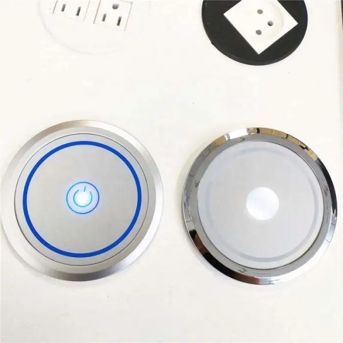 Waterproof Universal Power Outlet Kitchen Electrical Motorized Vertical Desktop Pop up Tower Socket With Top Wireless Charger