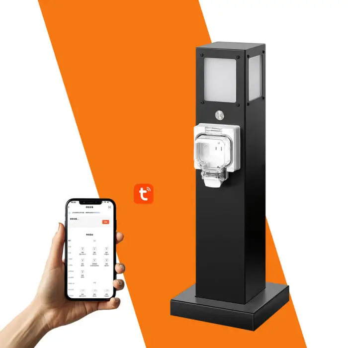 Outdoor EU US IP66 Stainless Steel Sharing Power Supply Extension Socket with WiFi Remote Control Waterproof Dustproof 1 Outlet