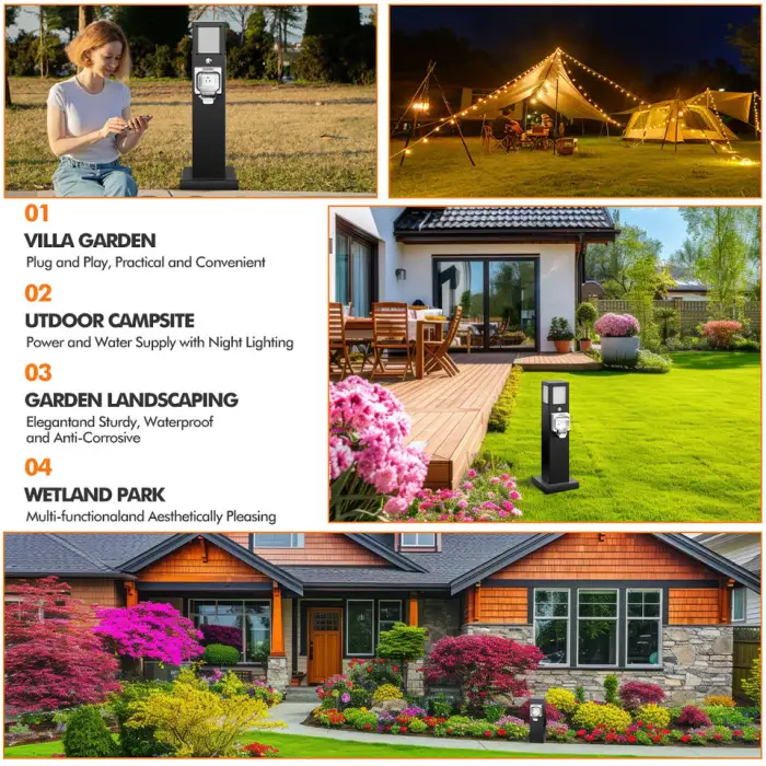 Outdoor EU US IP66 Stainless Steel Sharing Power Supply Extension Socket with WiFi Remote Control Waterproof Dustproof 1 Outlet