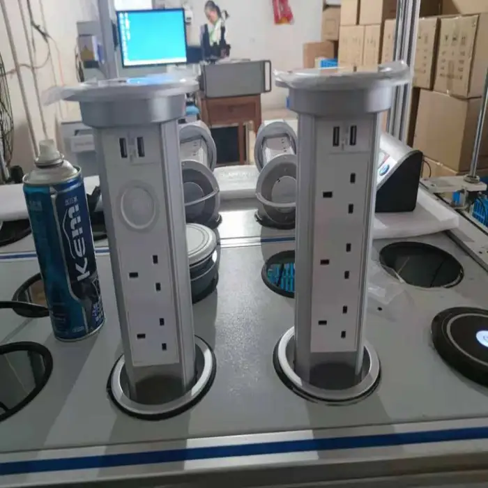 Kitchen Countertop Worktop Power Tower Electrical Outlet Motorized Pop Socket with 13A Rated Current for UK/EU