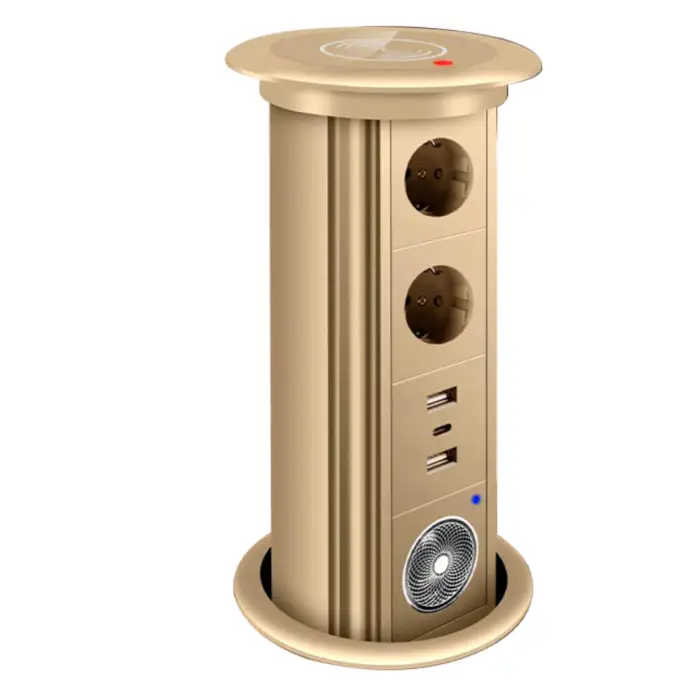 Multi Function Motorized Pop up Power Sockets Top Wireless Charging Lifting Kitchen Bathroom Outlet