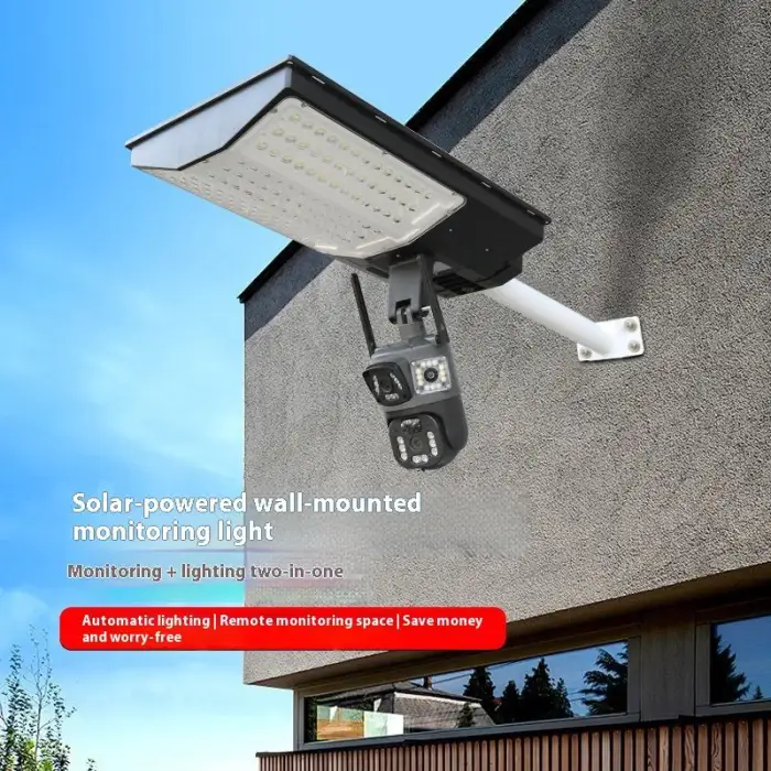 High-power Camera 4G Dual Monitoring IP65 LED Light Source Solar Integrated Street Light for Outdoor Courtyard Road
