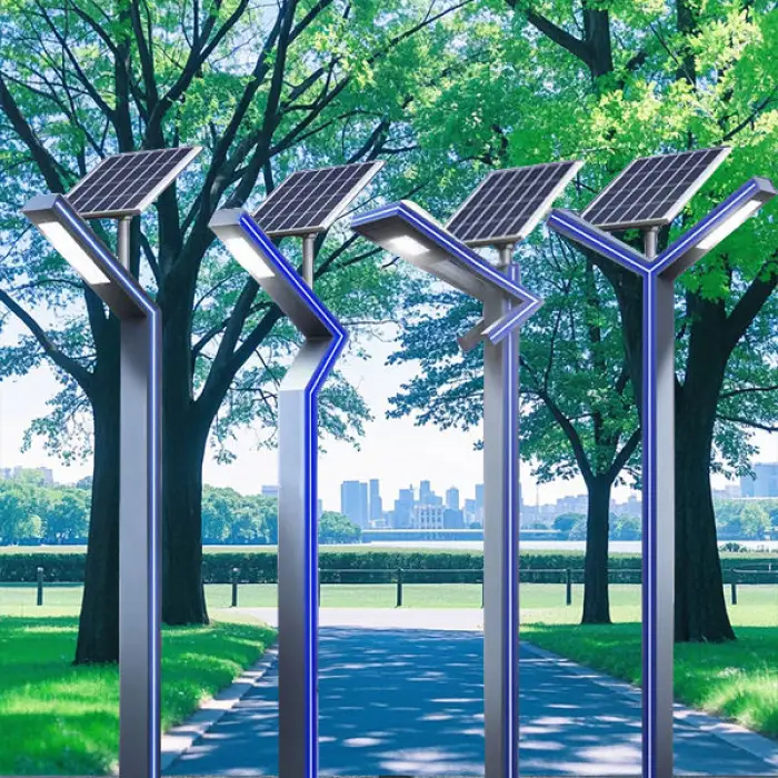 Garden Solar Led Street Lights 30w 3m Ip65 Led Outdoor Landscape Decoration Community Channel Pillar Lamp