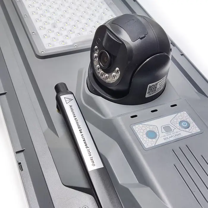 Powerful 800W 1200W Solar LED Street Light 4MP Smart All-In-One Solar Camera Support Max 256GB