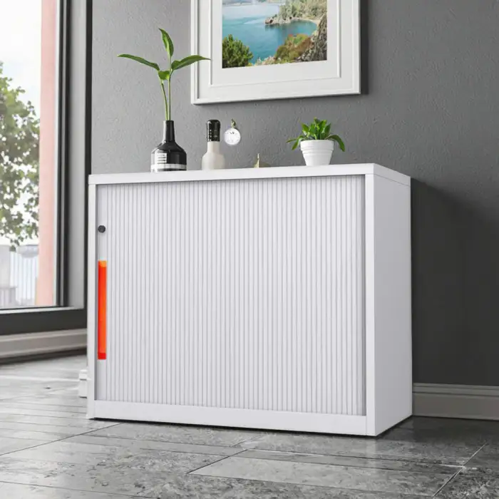 Double Metal Drawer Steel File Cabinet Rustproof Roller Shutter Door Convenient Office & School Furniture