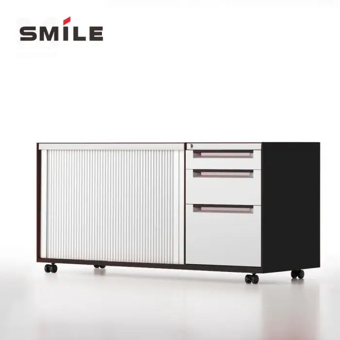 Double Metal Drawer Steel File Cabinet Rustproof Roller Shutter Door Convenient Office & School Furniture