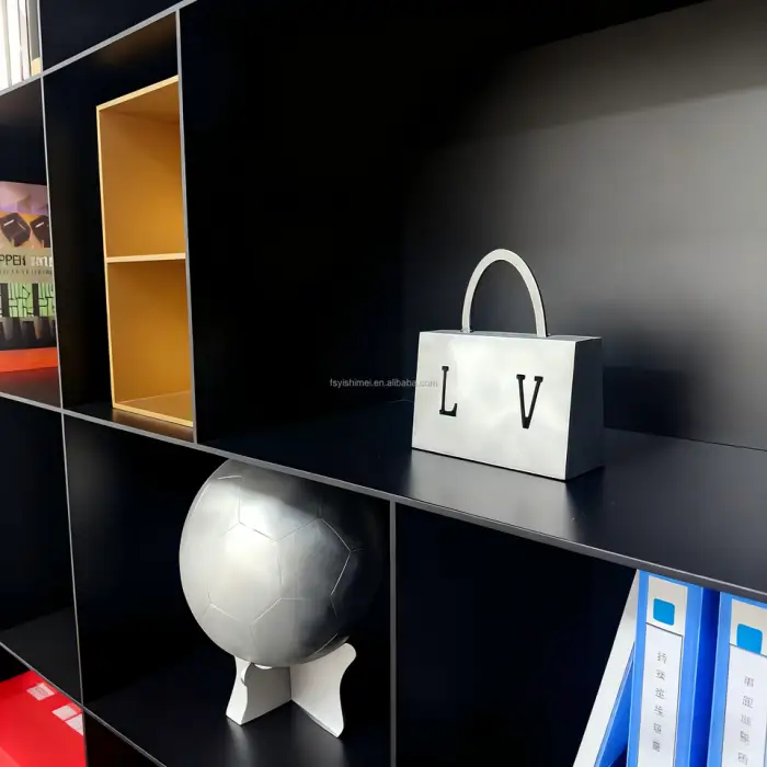 Modern Minimalist Luxury Modular Custom Metal Aluminum Wall Mounted Bookshelf With Led Light for Living Room Office