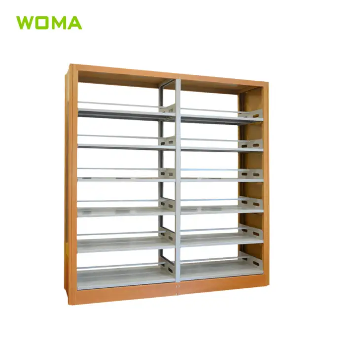 MDF Double Side Steel Book Shelves for Library Furniture