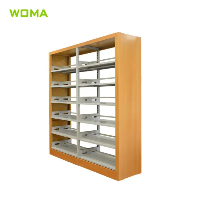 MDF Double Side Steel Book Shelves for Library Furniture