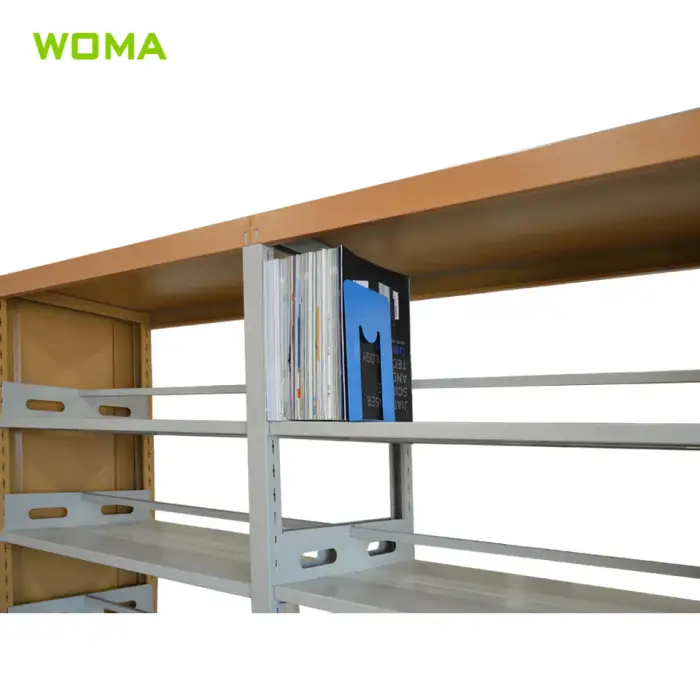 MDF Double Side Steel Book Shelves for Library Furniture