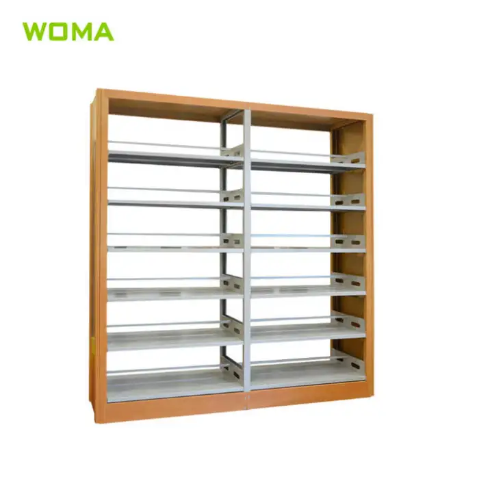MDF Double Side Steel Book Shelves for Library Furniture