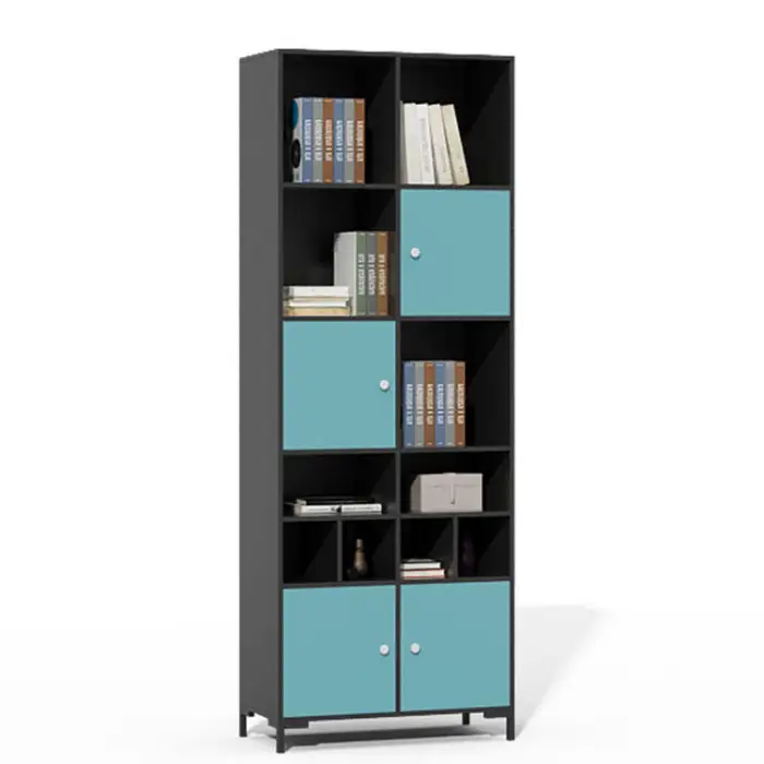 Fashion Library Wood Mdf Furniture Bookcase Bookshelf Living Room Furniture Welcome Customized Design Modern Bedroom Set 18mm