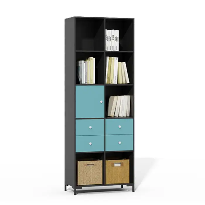 Fashion Library Wood Mdf Furniture Bookcase Bookshelf Living Room Furniture Welcome Customized Design Modern Bedroom Set 18mm