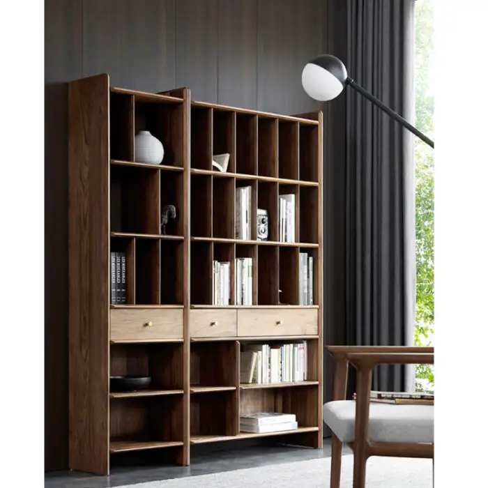 Wood Living Room Furniture Bookcase Storage Cabinet Library Furniture