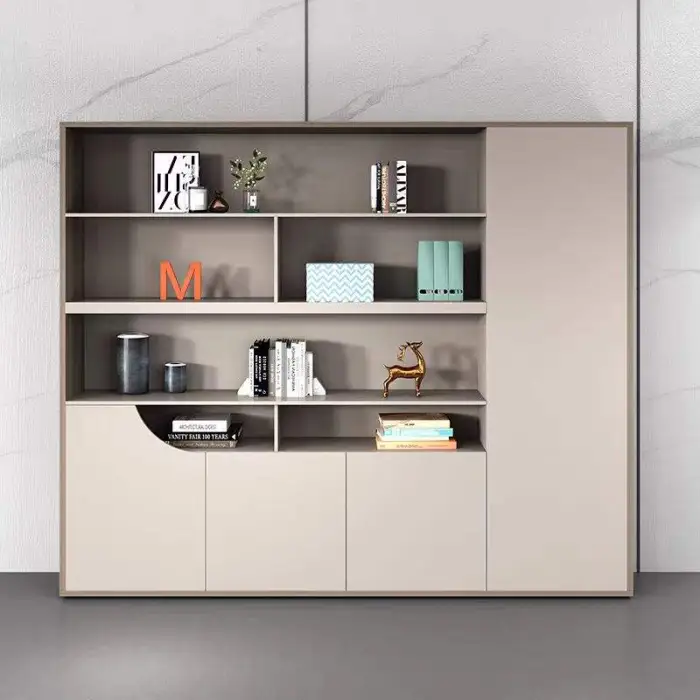 Solid Wood Bookcase Library Ladder System Modern Stainless Steel for Easy Access Upper Shelves for Home Living Room Furniture