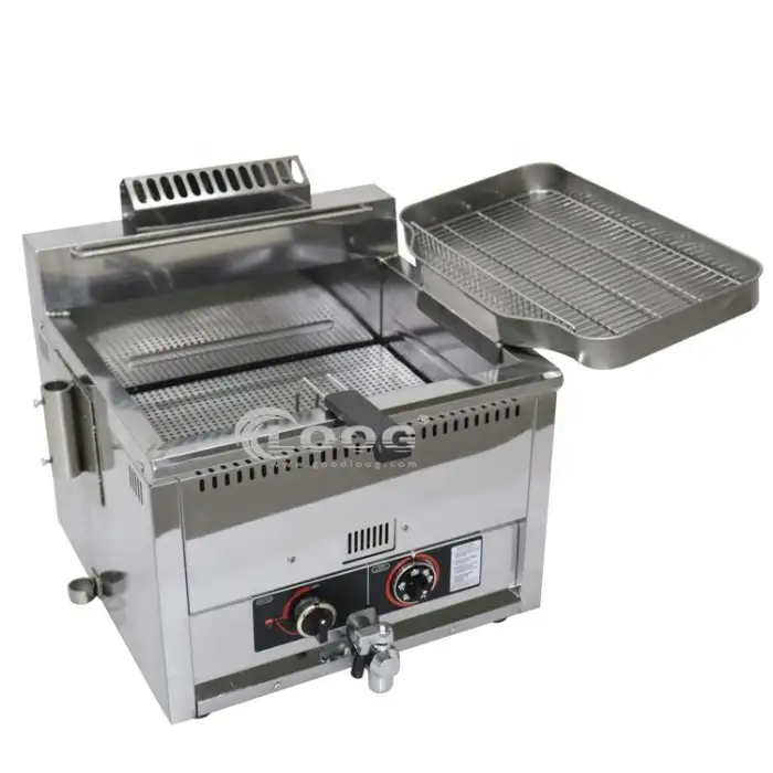 Commercial Double Basket French Fries Deep Fryer Restaurant Countertop Gas Fryer Chicken Frying Machine Competitive