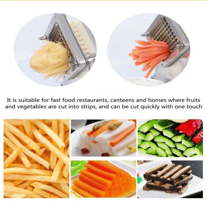 Automatic 9mm Electric Potato Carrot Pumpkin Cutter Shredder Machine / Potatoes French Fries Cutter Making Machine