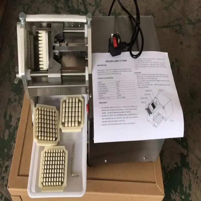 Automatic 9mm Electric Potato Carrot Pumpkin Cutter Shredder Machine / Potatoes French Fries Cutter Making Machine