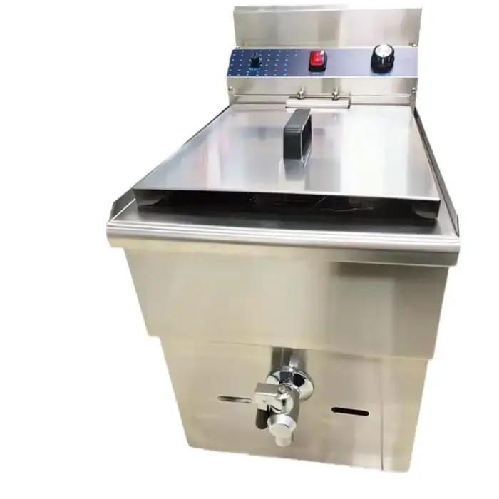 20L Electric Commercial Deep Fryer Stainless Steel French Fries Machine with 1 Tank 1 Basket Top Fryer for Potato Chips