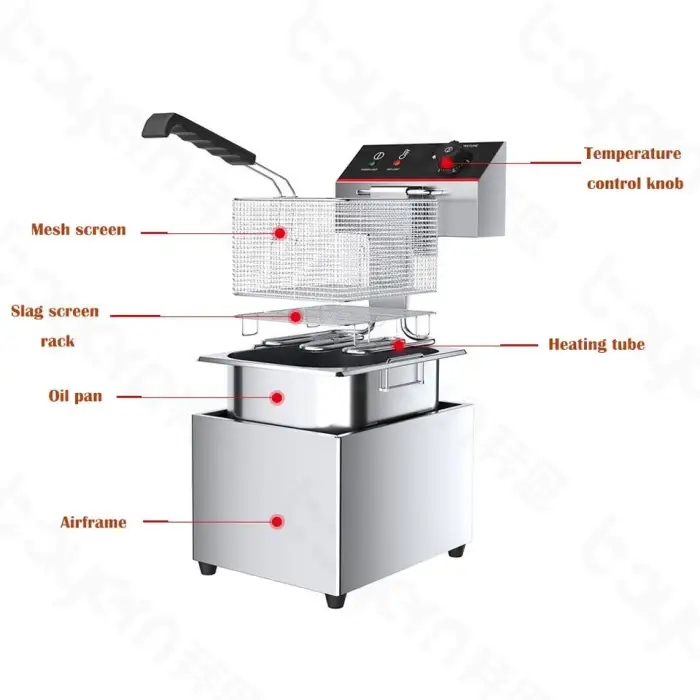 Automatic Commercial Fryer Machinery 2 Tank 2 Baskets Pork Skin Meat Chicken Nuggets Continuous Frying Machine