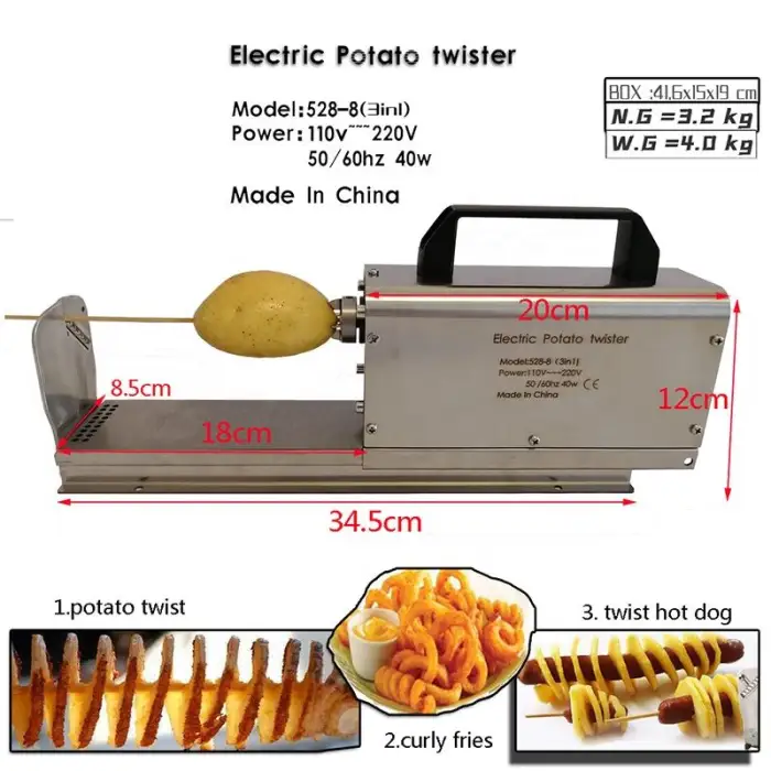 Electric Potato Spiral Cutting Machine/potato Cutter Machine Spiral/spring Potato Cutter
