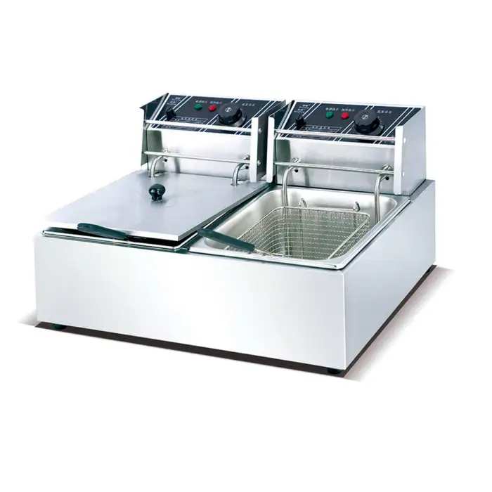 Electric Potato Chips Deep Fryer Machine Kitchen Stainless Steel Condition for Restaurant