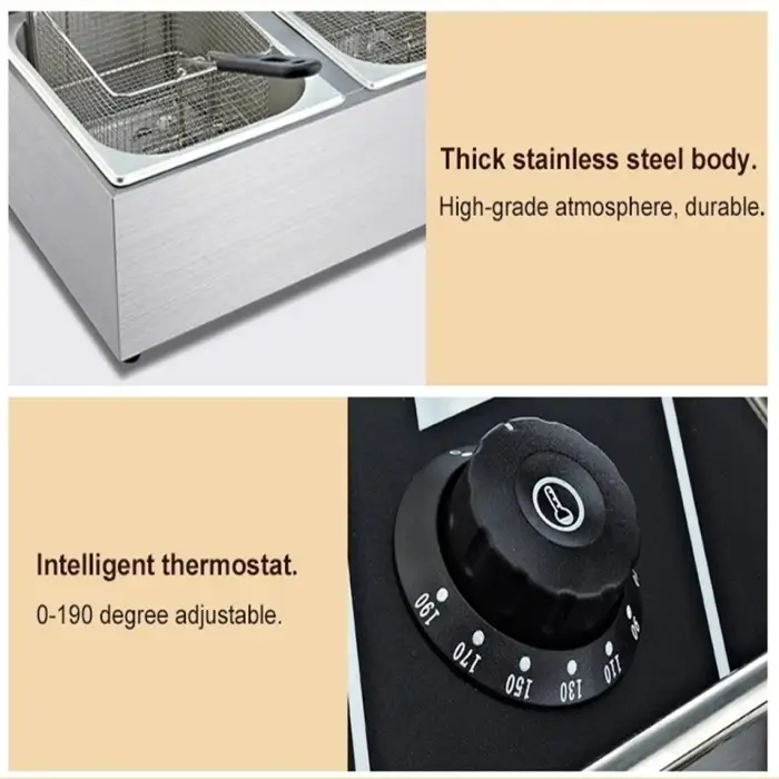 Electric Potato Chips Deep Fryer Machine Kitchen Stainless Steel Condition for Restaurant