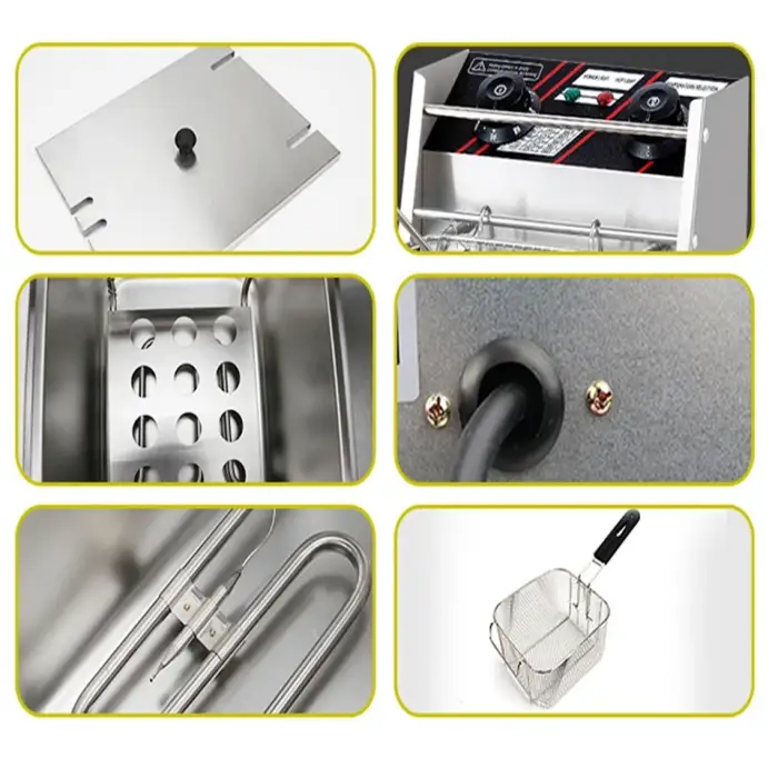 Electric Potato Chips Deep Fryer Machine Kitchen Stainless Steel Condition for Restaurant