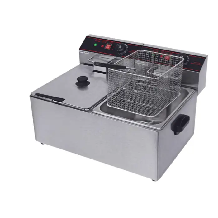 CE Certification 6L 8L 12L 16L Double Tank Electric Gas Deep Fryer for Commercial Chicken Chips French Fries Offer