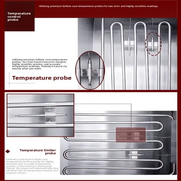 Commercial Electric Stainless Steel Dog Deep Fryer with Double Tank 220V Kitchen Equipment