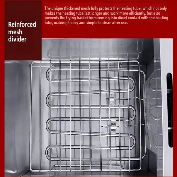 Commercial Electric Stainless Steel Dog Deep Fryer with Double Tank 220V Kitchen Equipment