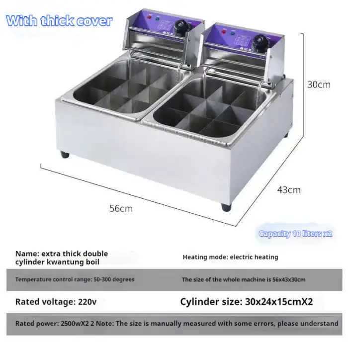 4000w Double Pot Deep Fryer Electric Restaurant Chips Fryer Electric Electric Deep Fryer